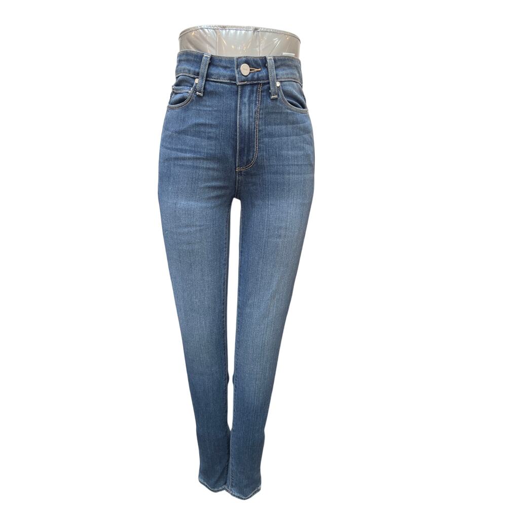 PAIGE Margot Super High Rise Ultra Skinny Jeans NWT 23 Blue Transcend Denim